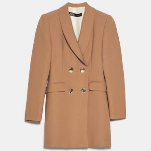 Zara Double Breasted Buttoned Frock Blazer Coat